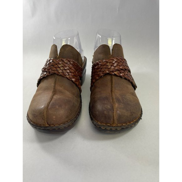 b.o.c born concept leather women's brown clogs mules size 10 pre-owned - Picture 2 of 15